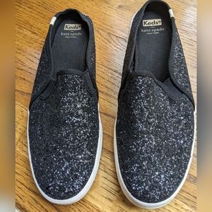 Kate Spade sparkling black Keds in sz 10